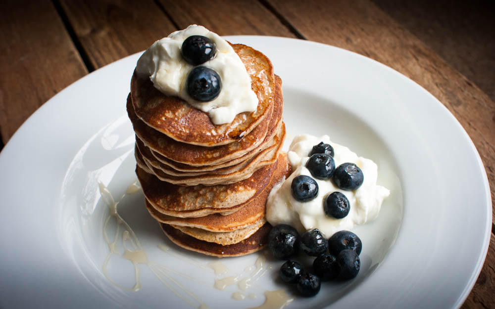 Vegan Banana and Blueberry Post-Workout Pancakes