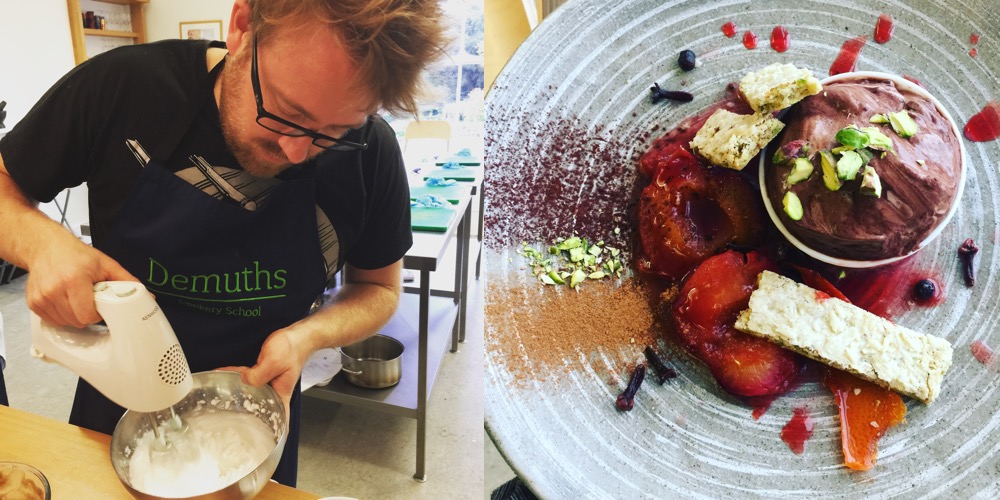 Making aquafaba at Demuths Cookery School