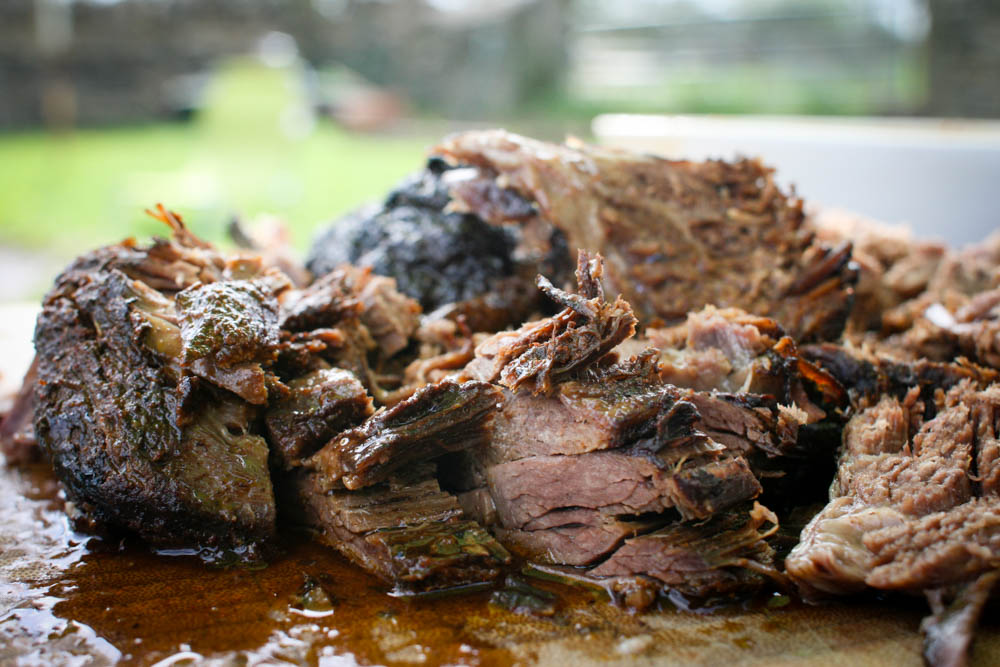 Roasted rib of beef barbecue style